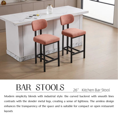 Modern Counter Height Stools Set of 2 Cushions