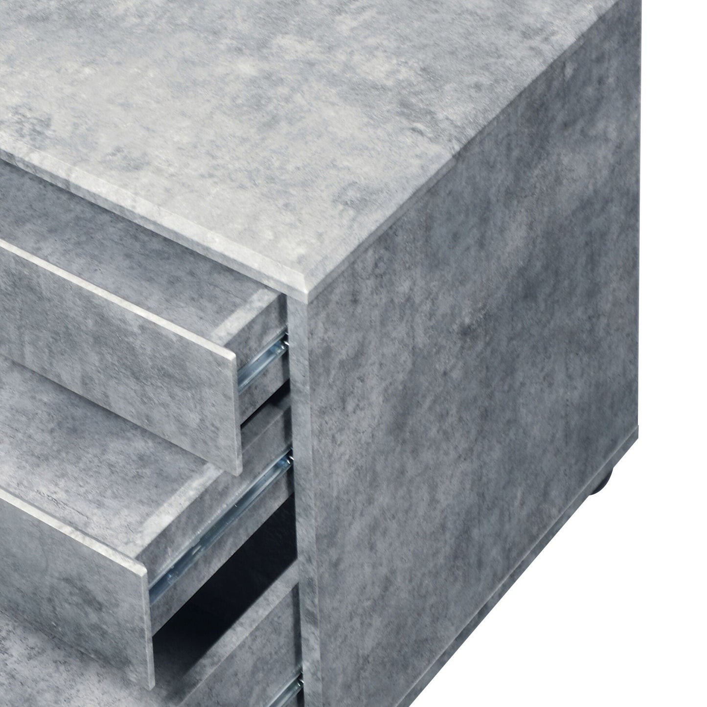 Jurgen File Cabinet Gray with open drawers and metal slides by HouseOfZazla on Tampa Home & Garden Store