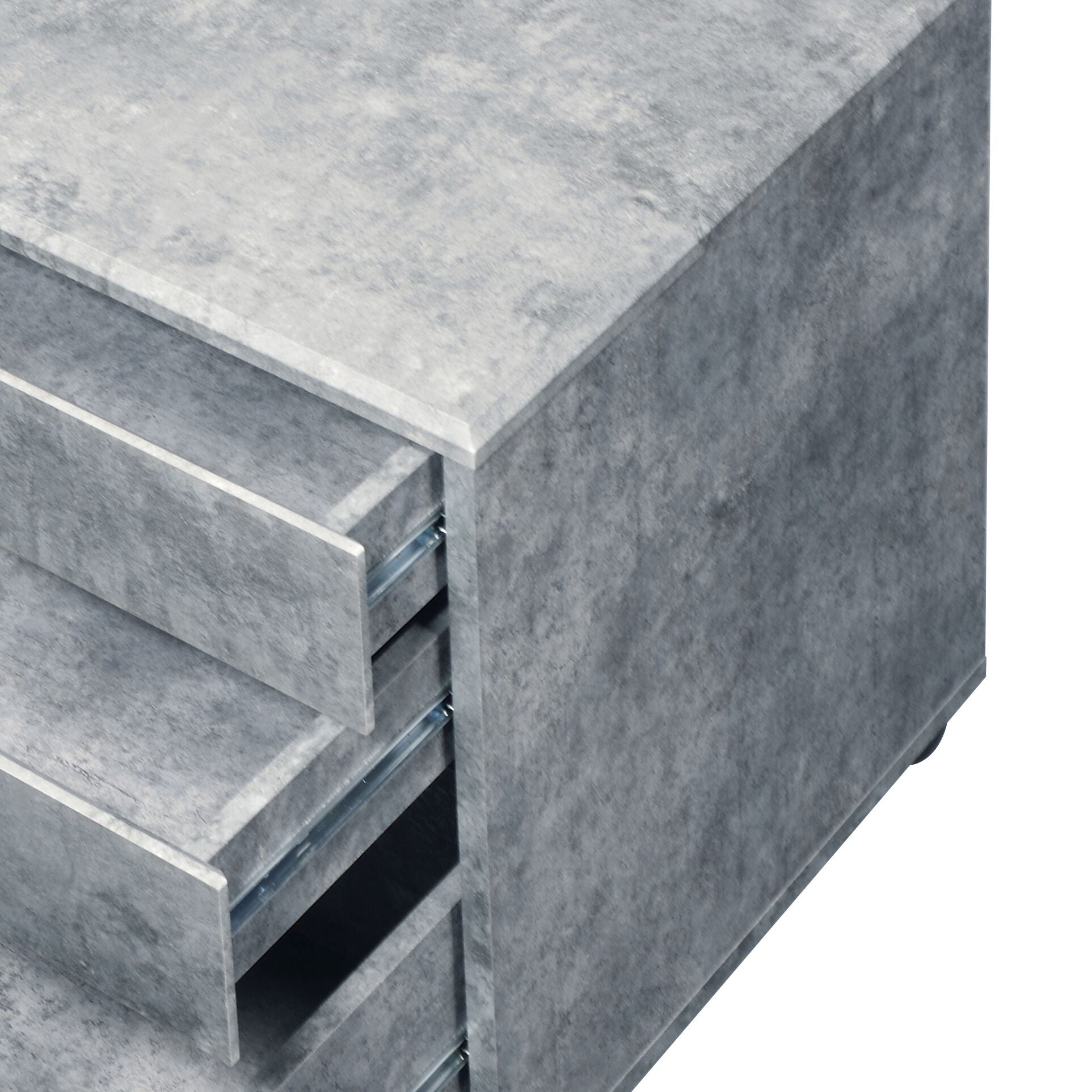 Jurgen File Cabinet Gray with open drawers and metal slides by HouseOfZazla on Tampa Home & Garden Store