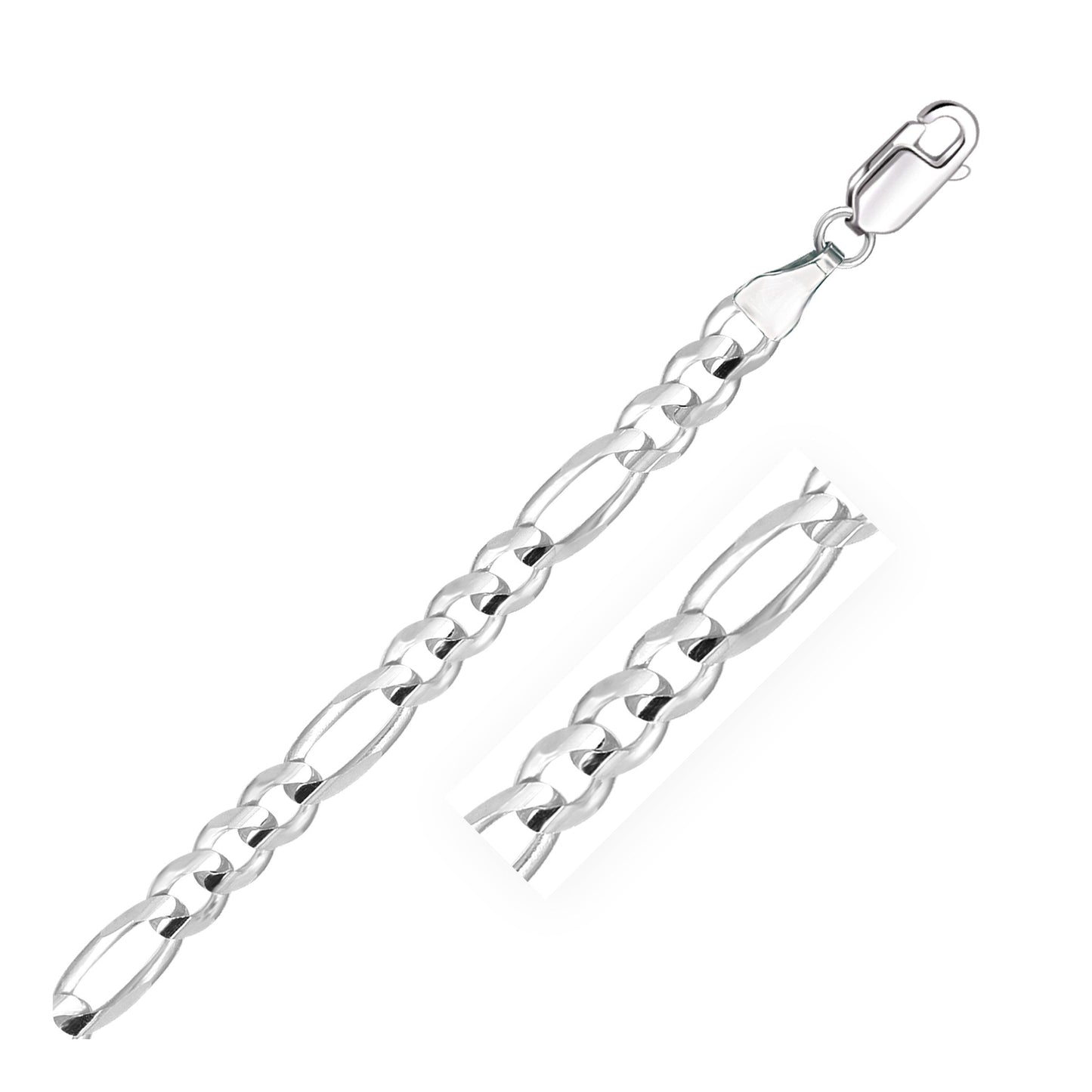 Figaro chain necklace 6.0mm 14k white gold solid by Bids.com on Tampa Home & Garden Store
