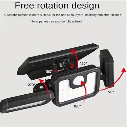Solar Motion Sensor Lights Outdoor – 3000LM Waterproof LED Security Floodlights