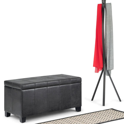 Dover Multifunctional Storage Ottoman Bench, black faux leather by Unique Piece Furniture on Tampa Home & Garden Store