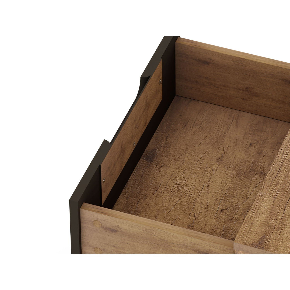 2 Drawer Nightstand in warm wood finish with dark splayed legs HouseOfZazla on Tampa Home & Garden Store