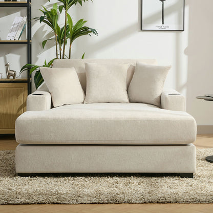 Modern Oversized Chaise Lounger and Pillow