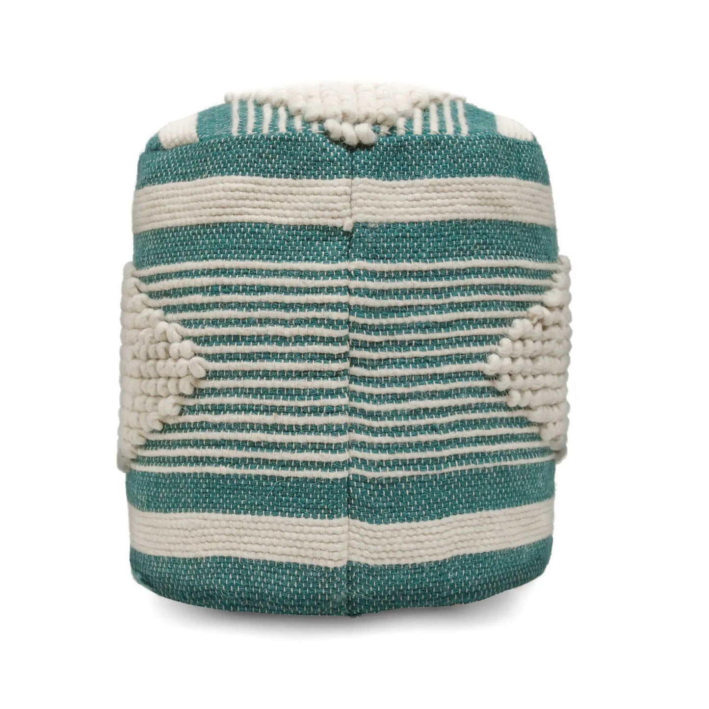 Diamond Handcrafted Cylindrical Wool Pouf