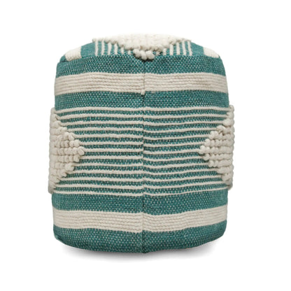 Diamond Handcrafted Cylindrical Wool Pouf