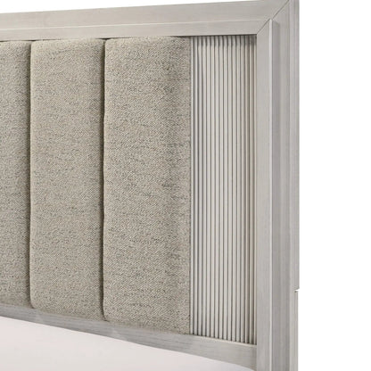 Plush Upholstered Headboard and Framed Bed