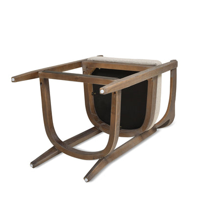Mid-Century Cane Back Counter Stool, beige upholstery, brown wooden frame by HouseOfZazla on Tampa Home & Garden Store