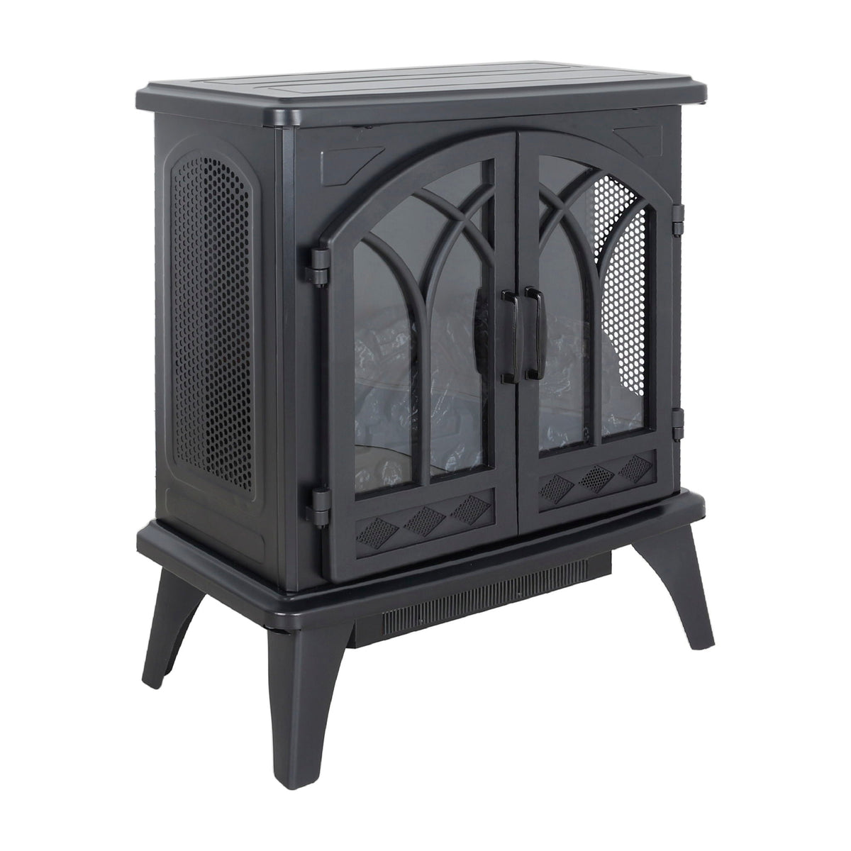 24in 3D Flame Electric Infrared Quartz Fireplace Stove Antique Black with remote on Tampa Home & Garden Store