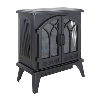 24in 3D Flame Electric Infrared Quartz Fireplace Stove Antique Black with remote on Tampa Home & Garden Store