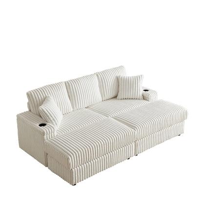 3 Seater Sofa With 2 Ottomans and Storage