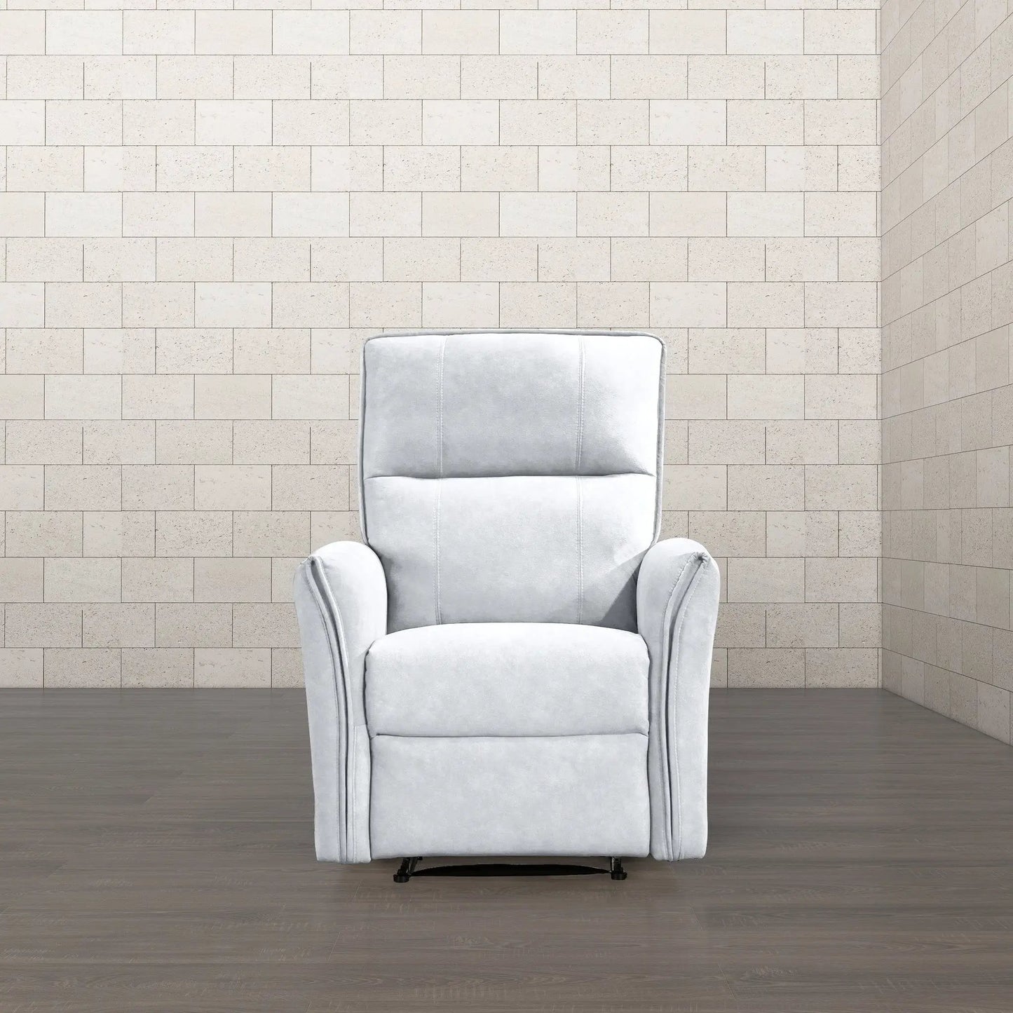 Asheville suede recliner chair in light gray upholstery by Unique Piece Furniture on Tampa Home & Garden Store