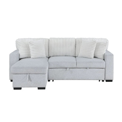 Ford Reversible Sofa Bed in Light Gray Upholstery