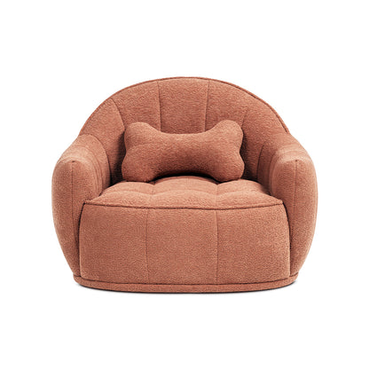 Louie 30.5 inch Modern Dog Sofa Bed with Bone Pillow in spice fabric HouseOfZazla on Tampa Home & Garden Store