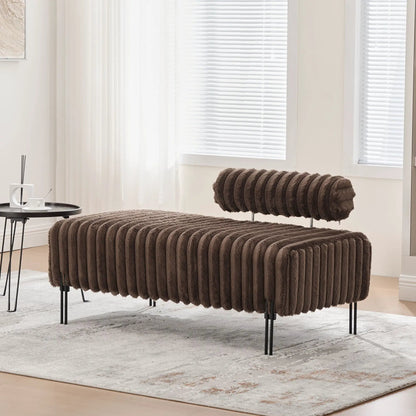Mini Loveseat With Adjustable Backrest and Fur