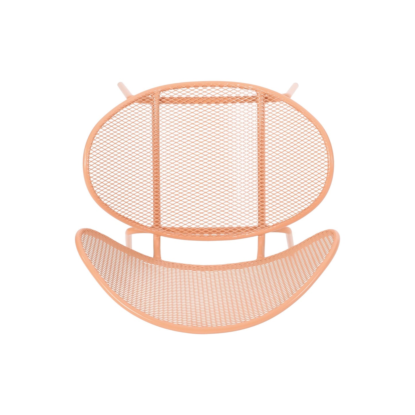 Elba contemporary armless outdoor chair peach metal mesh round back by HouseOfZazla on Tampa Home & Garden Store