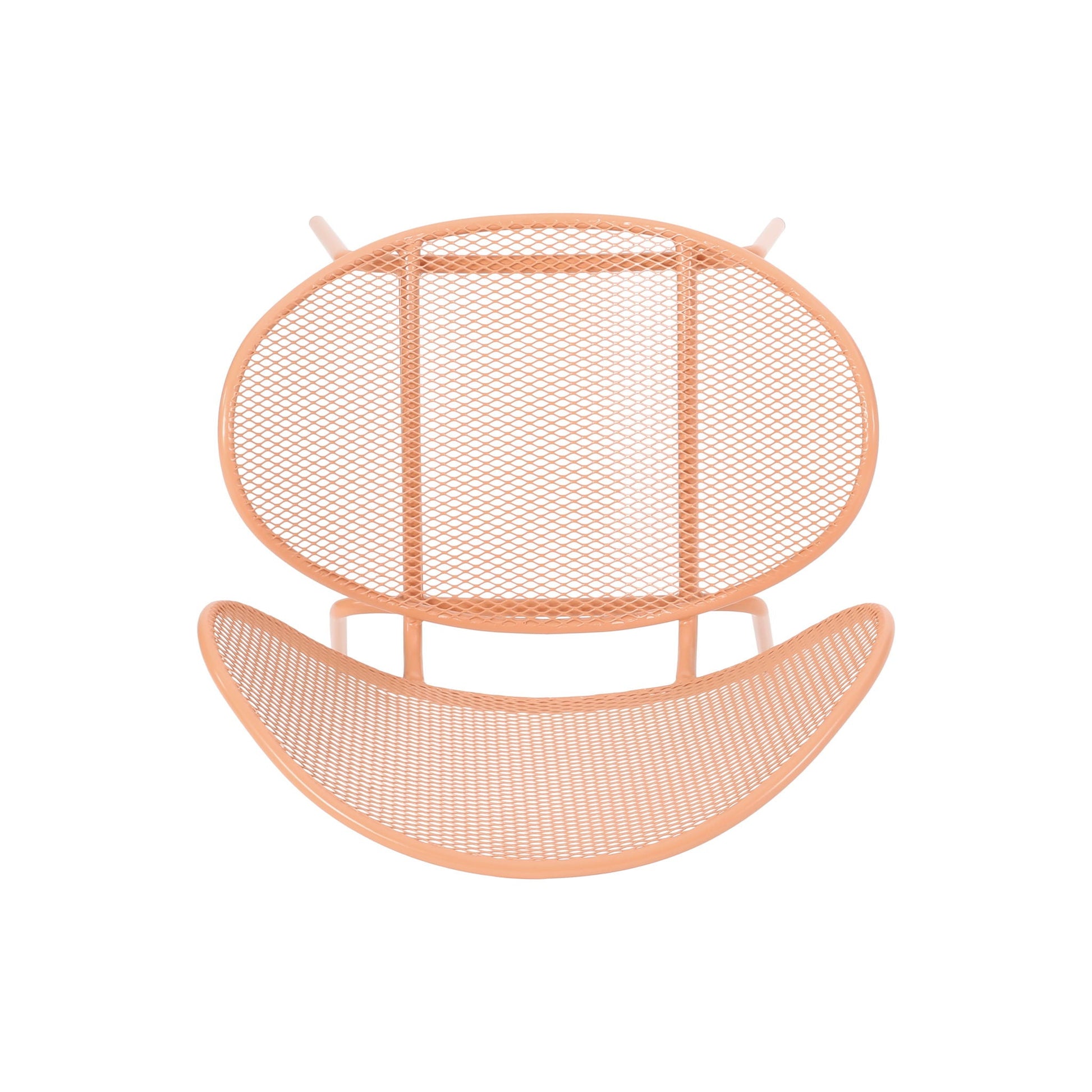 Elba contemporary armless outdoor chair peach metal mesh round back by HouseOfZazla on Tampa Home & Garden Store