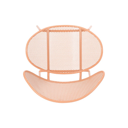 Elba contemporary armless outdoor chair peach metal mesh round back by HouseOfZazla on Tampa Home & Garden Store