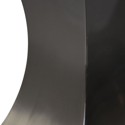 Modern Artificial Stone Dining Table with Crescent-Shaped Metal Legs close-up of finish on Tampa Home & Garden Store