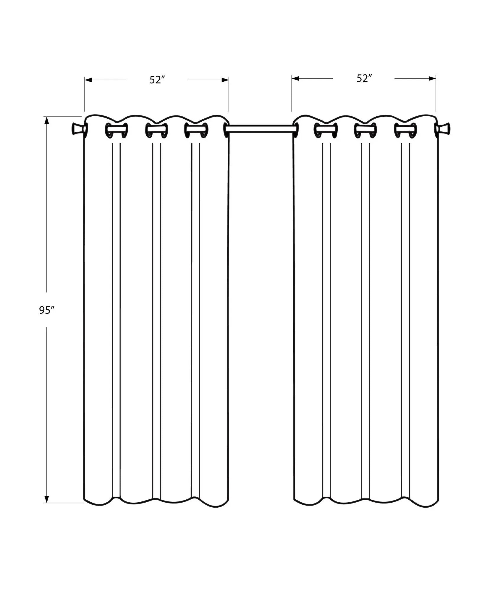 2-piece room-darkening curtain panels with grommets, contemporary modern, 52in W x 95in L on Tampa Home & Garden Store