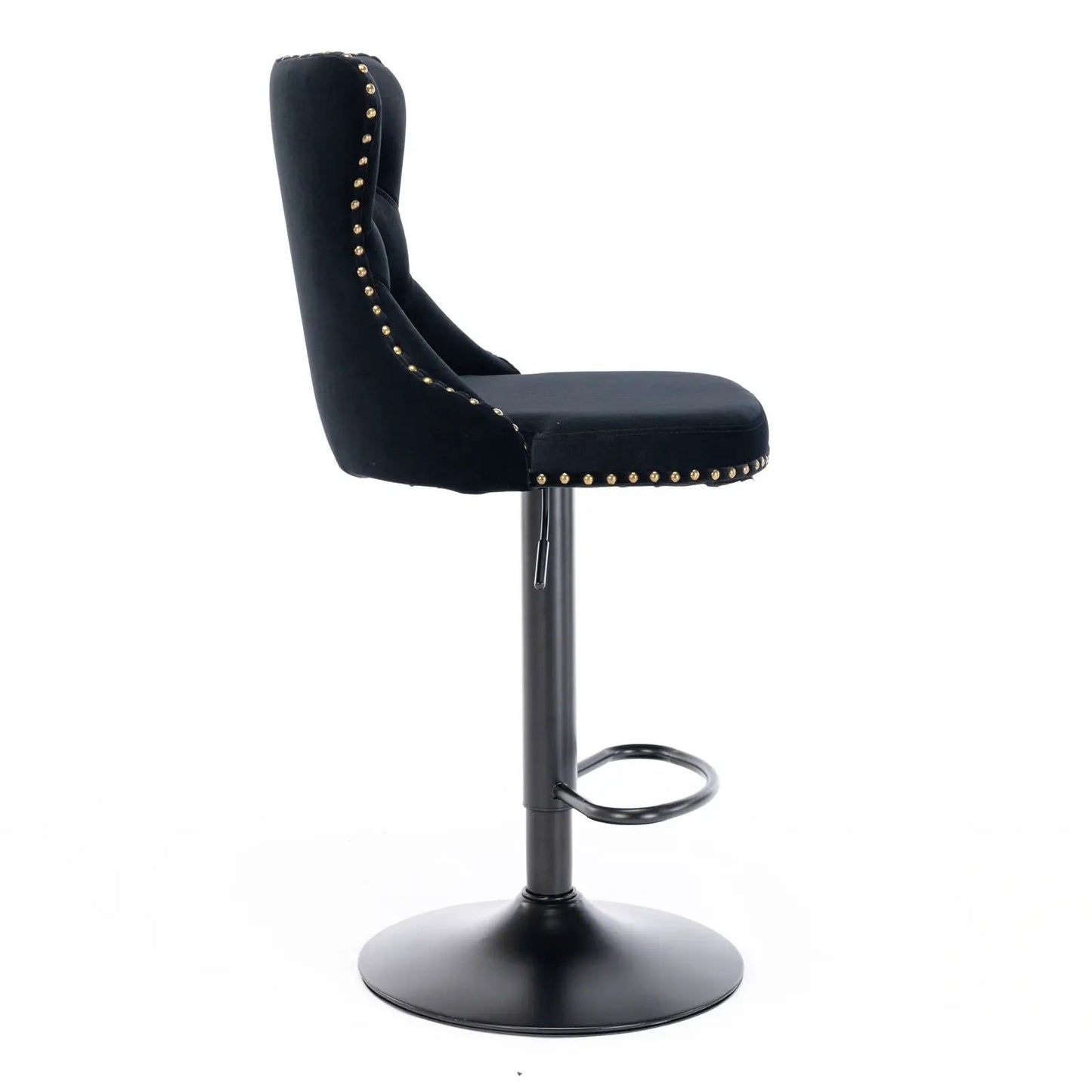 Swivel Bar Stools Adjustable Height Tufted Back