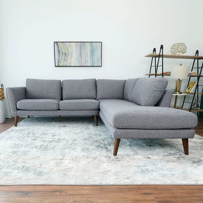 Benson stationary gray fabric sectional sofa with right chaise by Unique Piece Furniture on Tampa Home & Garden Store