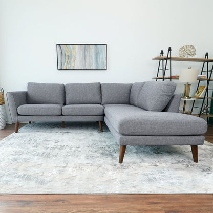 Benson sectional sofa with chaise by HouseOfZazla in gray textured fabric on Tampa Home & Garden Store