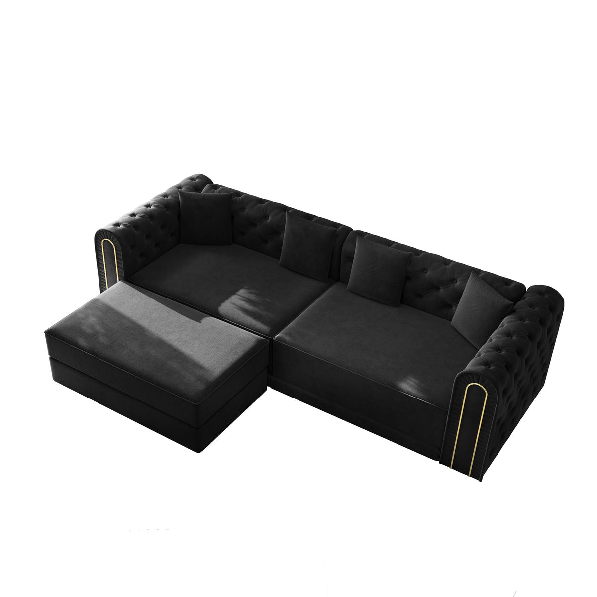 3 In 1 Convertible Sofa and Ottoman Bed