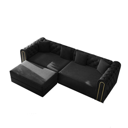 3 In 1 Convertible Sofa and Ottoman Bed
