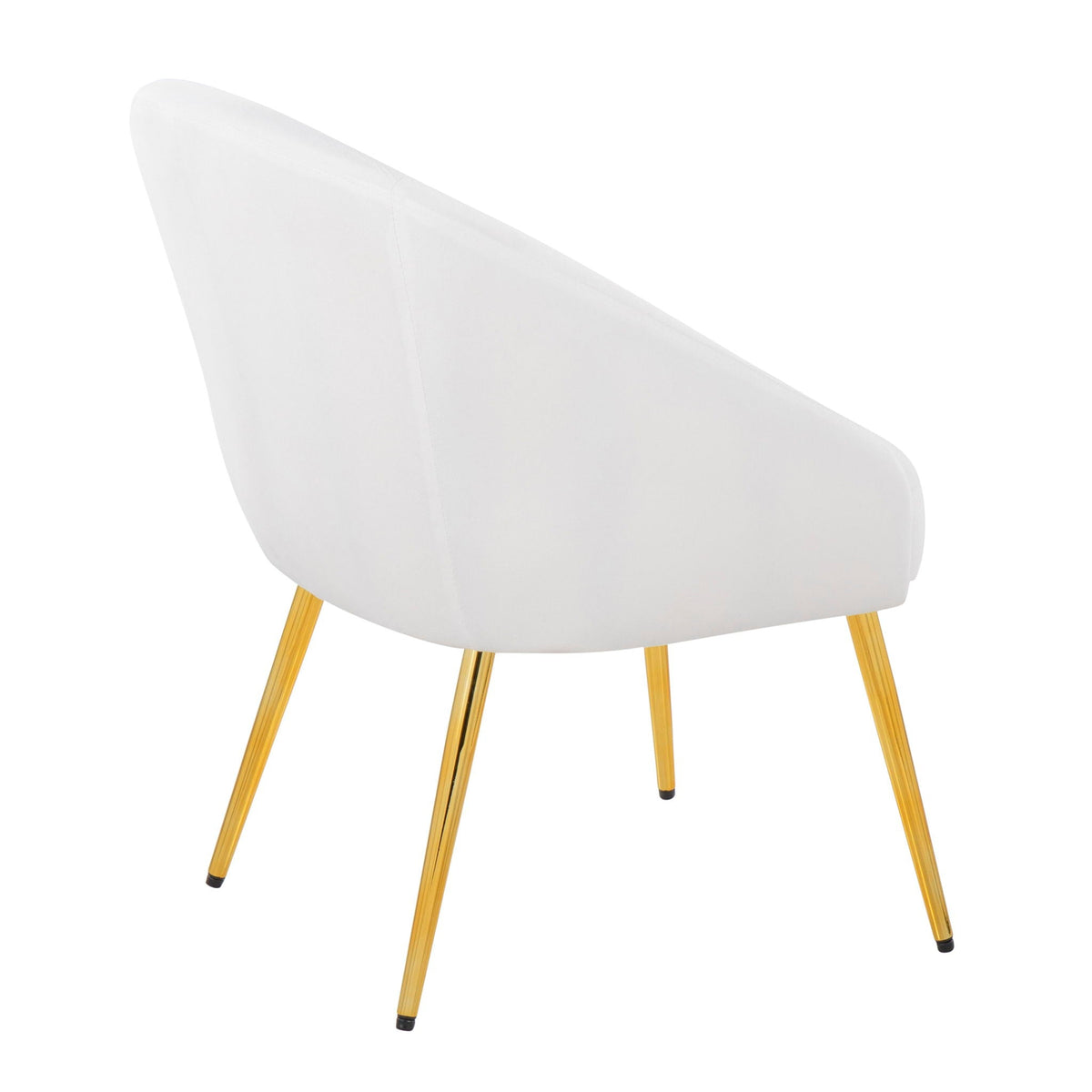 White padded Contemporary Glam Side Chair with gold-toned legs on Tampa Home & Garden Store