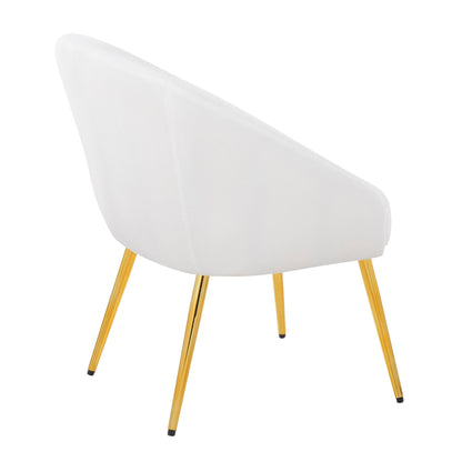 White padded Contemporary Glam Side Chair with gold-toned legs on Tampa Home & Garden Store