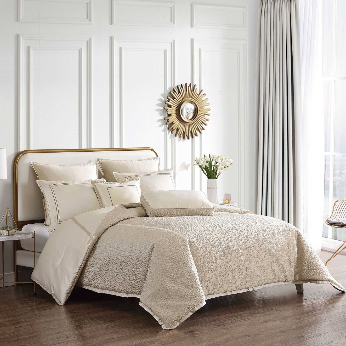 Rings and Reversible Matte Satin Comforter Set