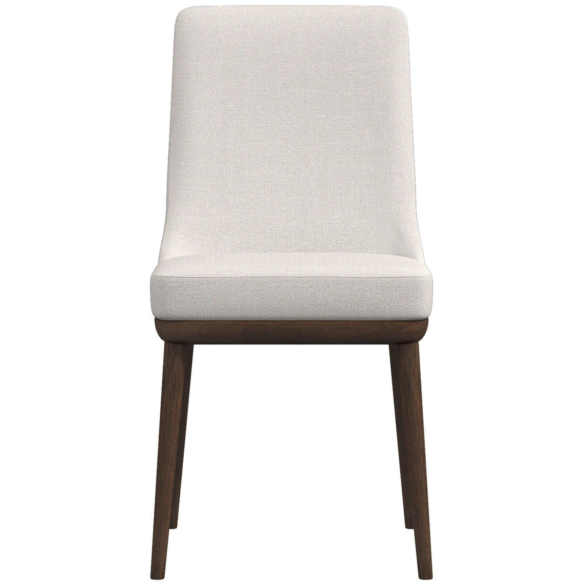 Mid-Century Modern dining chair set of 2 with solid wood frame and cream upholstery on Tampa Home & Garden Store
