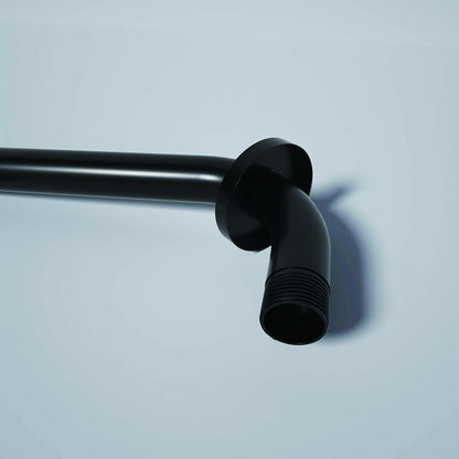 Matte black 16-inch shower arm with flange in stainless steel, HouseOfZazla shower wall kit on Tampa Home & Garden Store