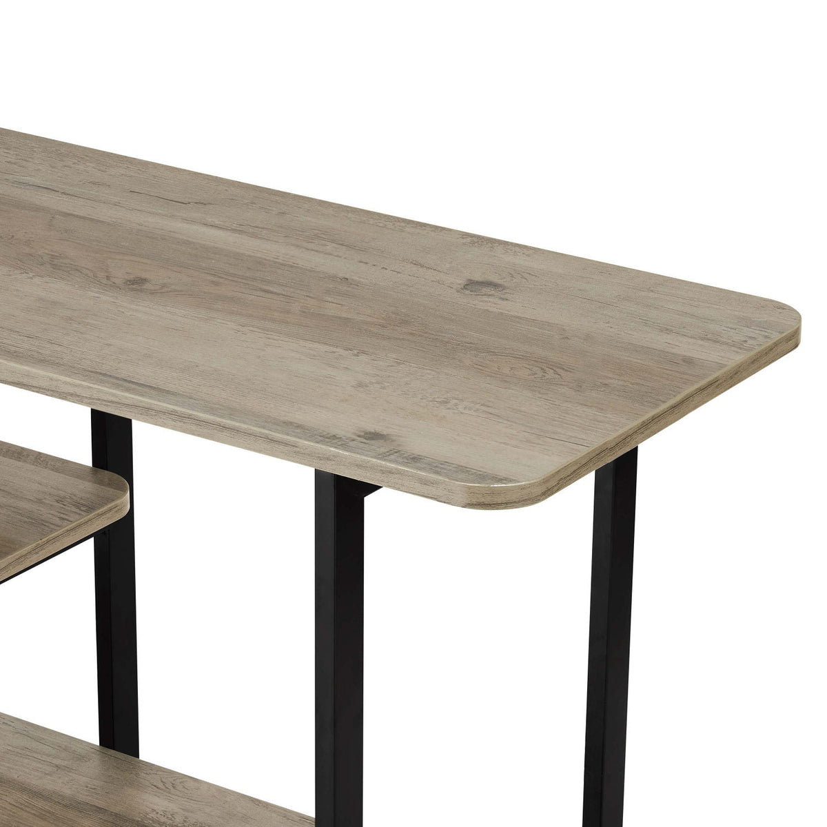 Celine 3-shelf console table with gray wood veneer top and black metal legs by HouseOfZazla on Tampa Home & Garden Store