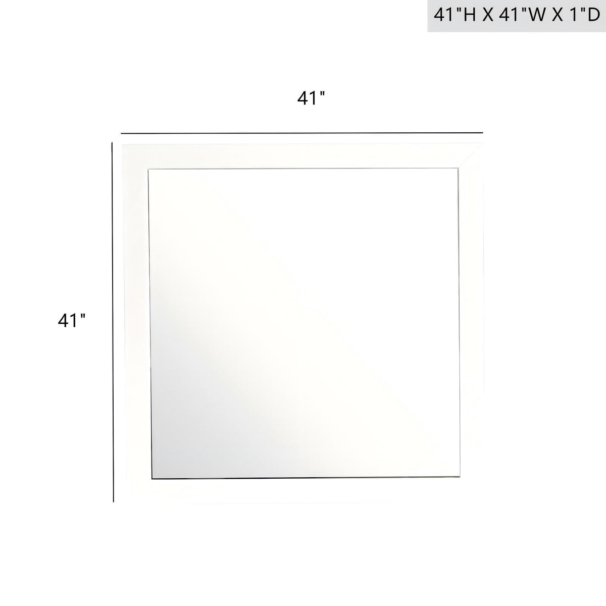 Burlington transitional wall mirror with white wood frame 41-inch square by HouseOfZazla on Tampa Home & Garden Store