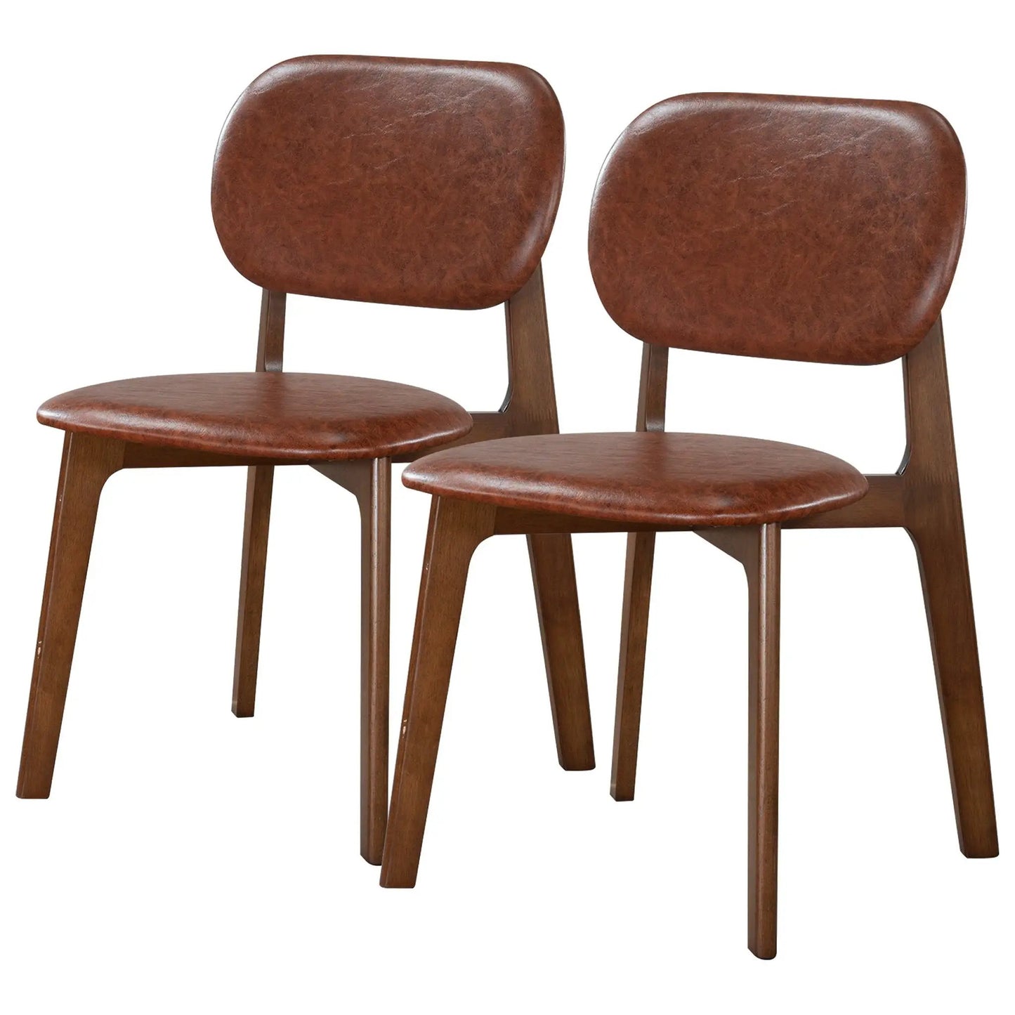 Kelsey Dining Chair Set of 2 brown leatherette seats and backs with wood legs on Tampa Home & Garden Store