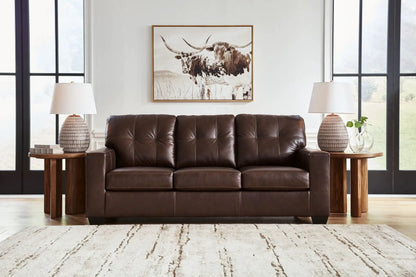 Santorine Sofa by Unique Piece Furniture, brown leather stationary sofa on Tampa Home & Garden Store