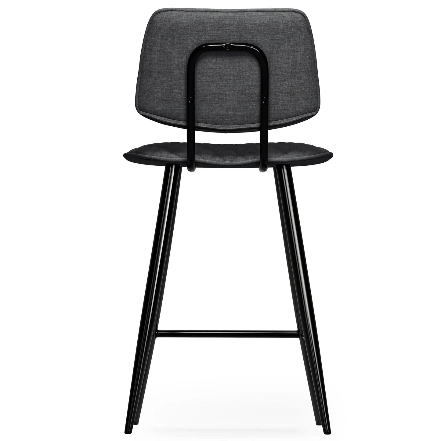 Raya upholstered counter-height stool set of 2 in charcoal gray fabric with black metal frame on Tampa Home & Garden Store
