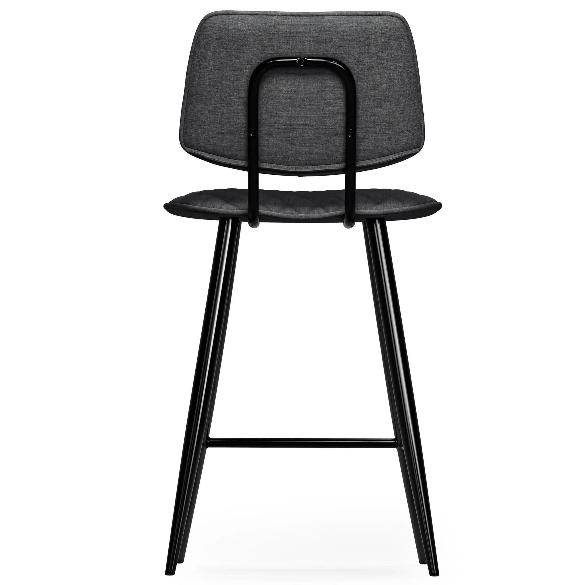 Raya upholstered counter-height stool set of 2 in charcoal gray fabric with black metal frame on Tampa Home & Garden Store