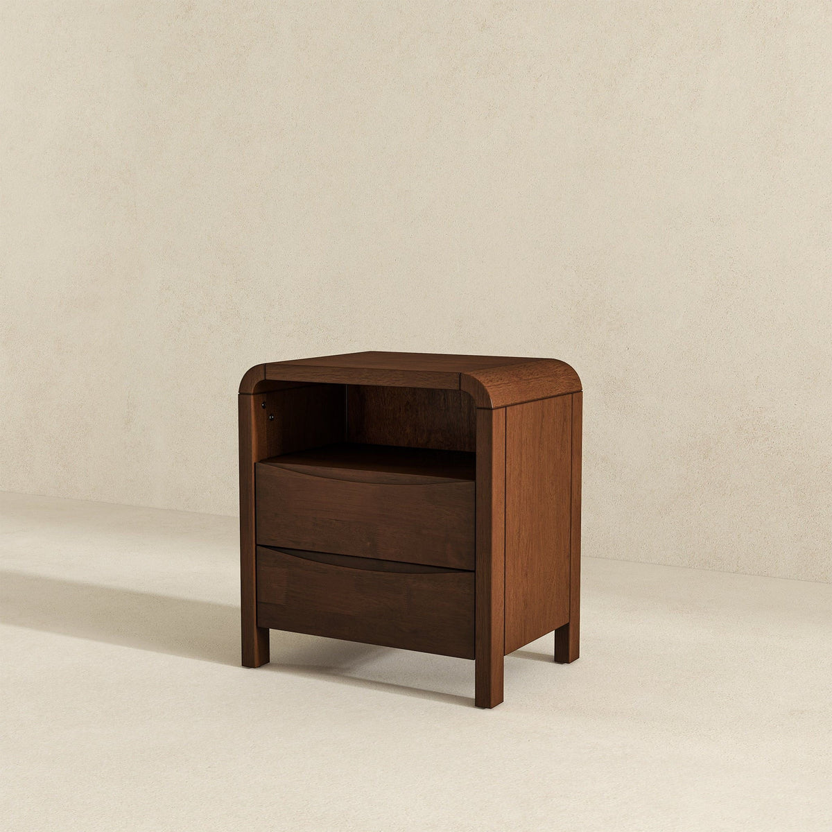 HouseOfZazla brown 2-drawer solid wood accent nightstand on Tampa Home & Garden Store