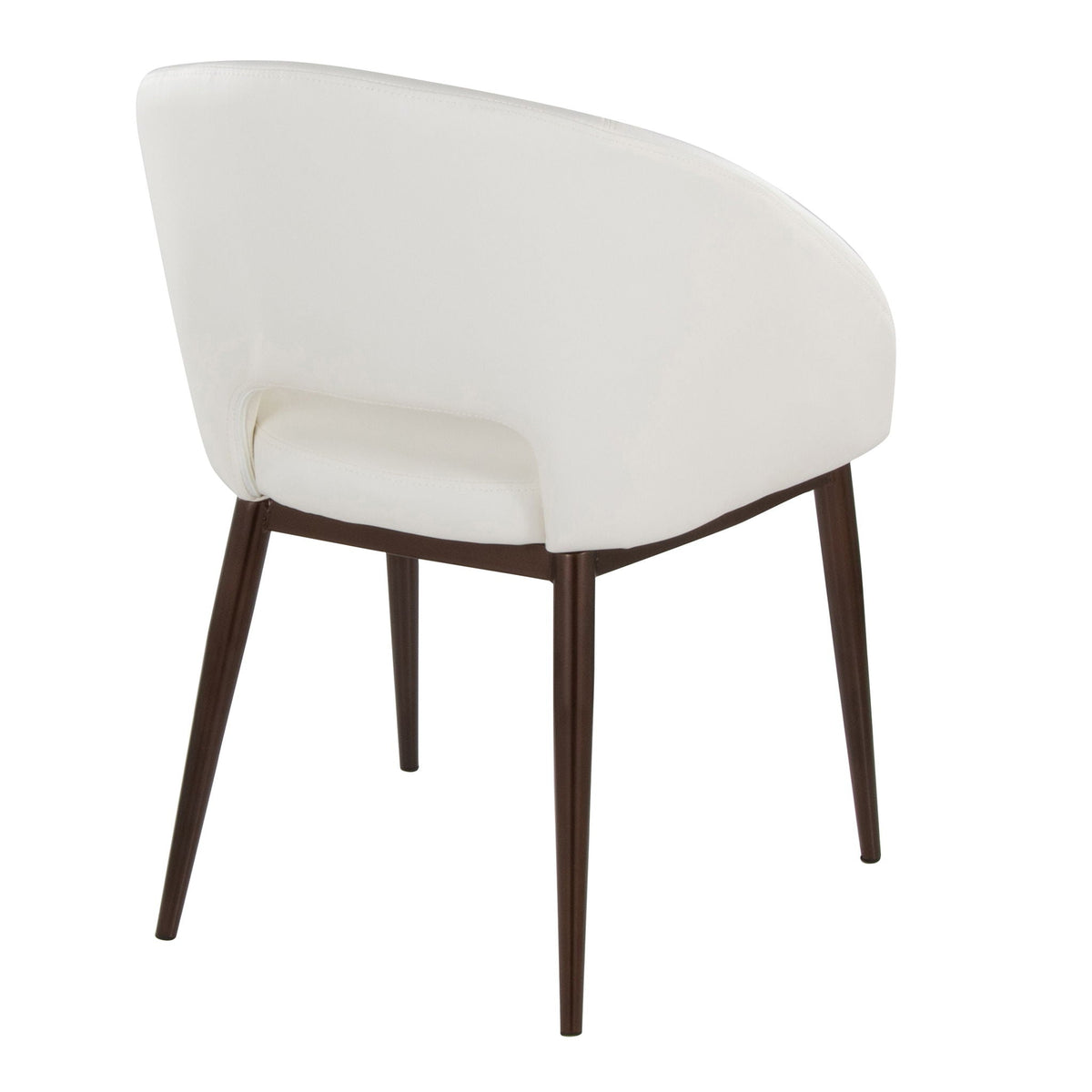 HouseOfZazla Contemporary Arm Chair with Cut-Out Backrest in white with dark wood legs on Tampa Home & Garden Store