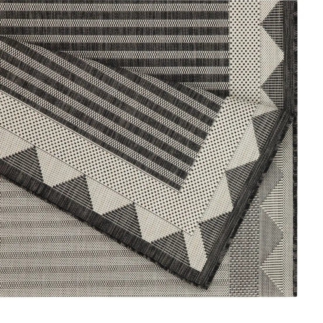 Sunshine polypropylene runner rug by Unique Piece Furniture in black geometric pattern on Tampa Home & Garden Store