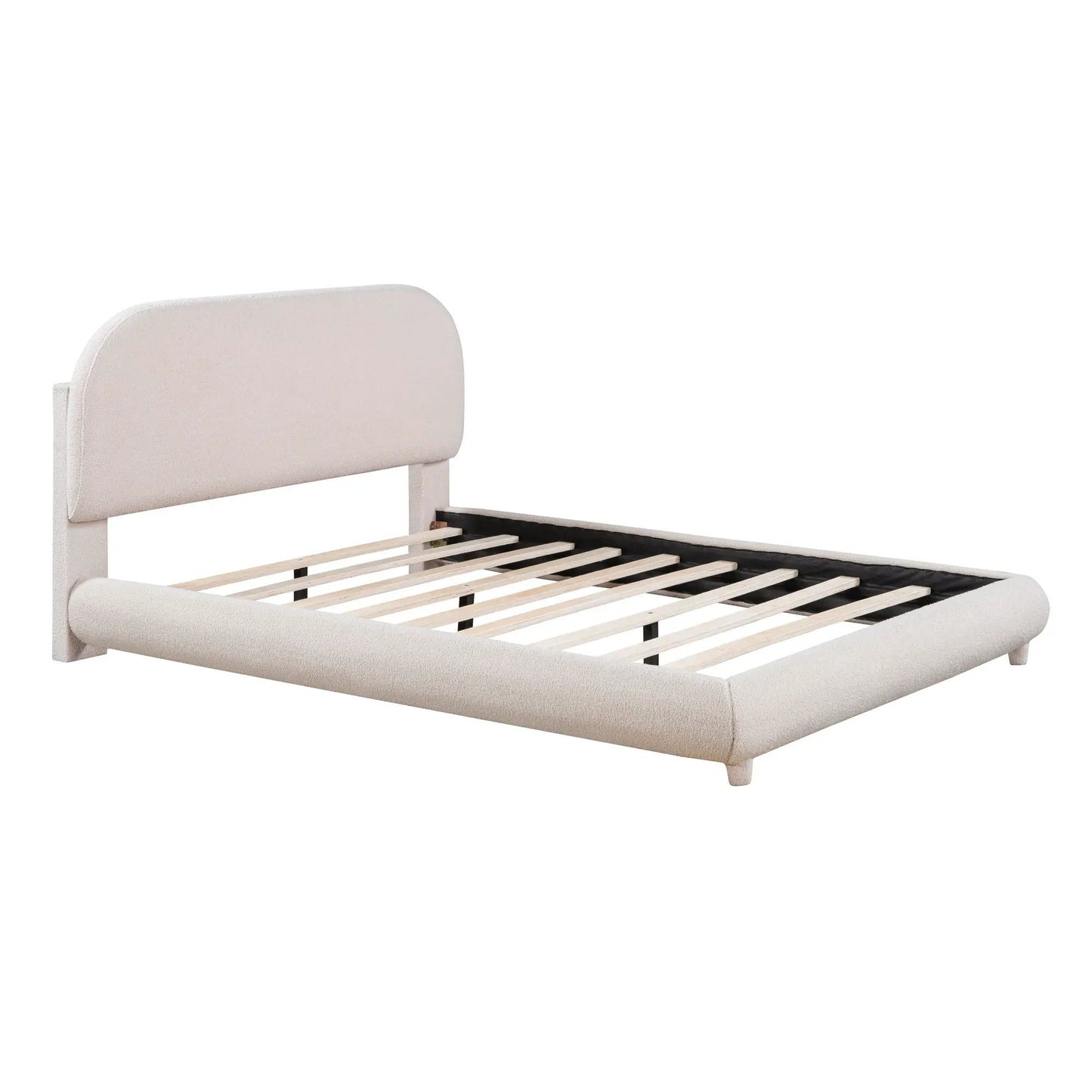 Upholstered Platform Bed With Thick Solid Frame