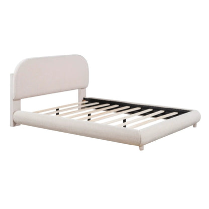 Upholstered Platform Bed With Thick Solid Frame