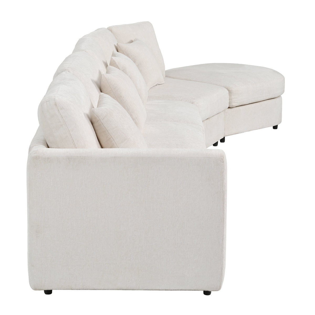 U_Style Modern 5-Seater Curved Modular Sectional Sofa in cream fabric by HouseOfZazla, a sectional sofa on Tampa Home & Garden Store