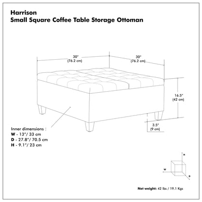 Harrison Upholstered Coffee Table Storage Ottoman
