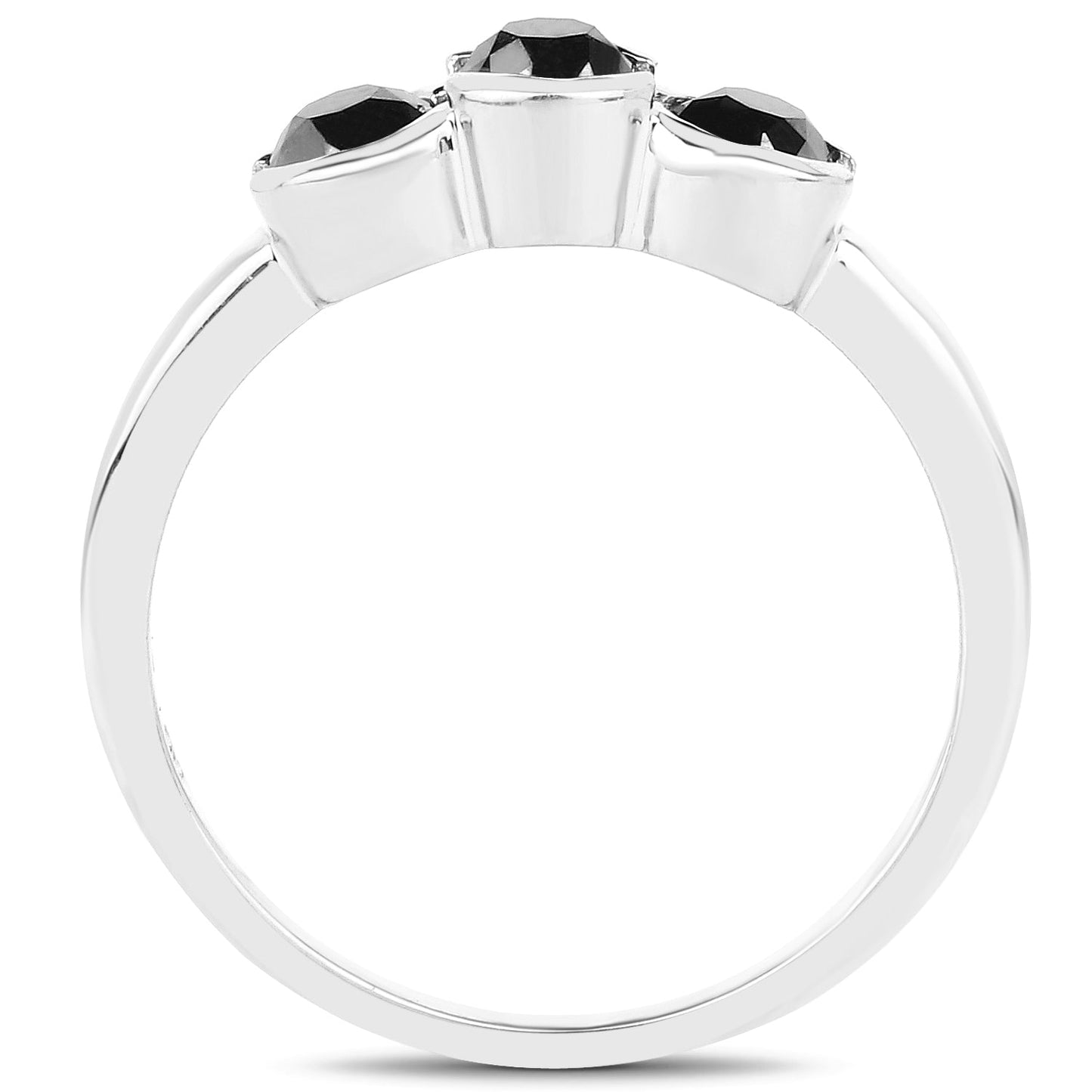 Three-stone black diamond ring in .925 sterling silver, 1.16ct total by Bids.com on Tampa Home & Garden Store