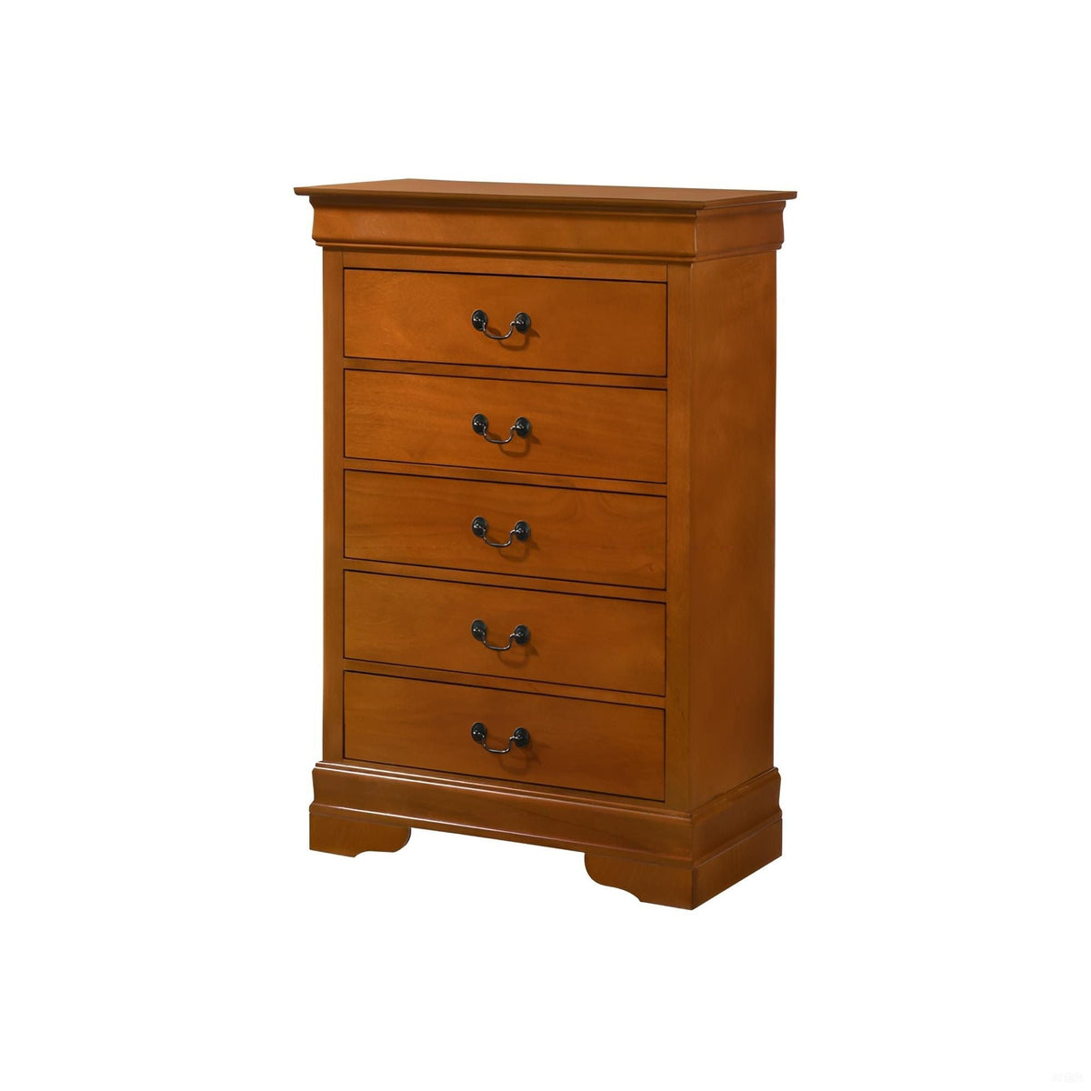 Louis Phillipe accent chest in warm oak finish with classic styling and multiple drawers on Tampa Home & Garden Store