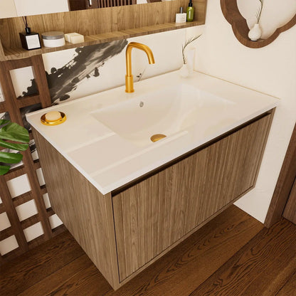 Wall Mounted Floating Bathroom Vanity With Sink